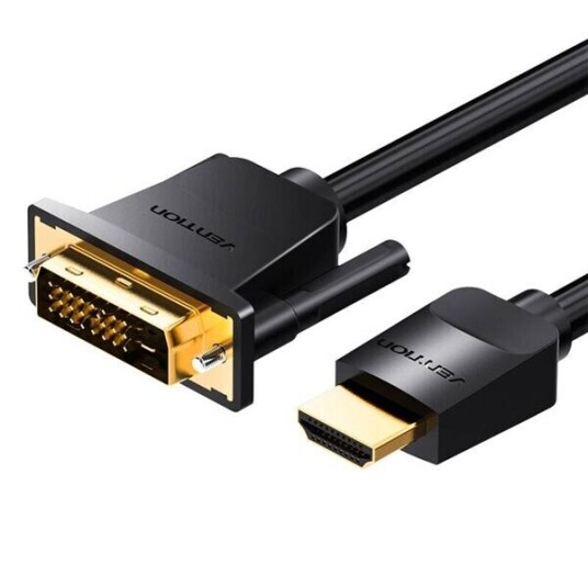Vention Kabel HDMI Do DVI (24+1) Vention Abfbf 1m 4K 60hz/ 1080p 60hz (czarny) Vention Kabel HDMI Do DVI (24+1) Vention Abfbf 1m 4K 60hz/ 1080p 60hz (czarny)