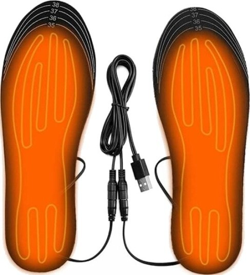 Oppvarmede innersåler fotvarmere USB elektriske oppvarmede sokker innersåle, 35-41