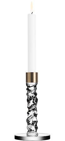 Orrefors Carat Lysestake Messing 18,3 cm med Krystall Design