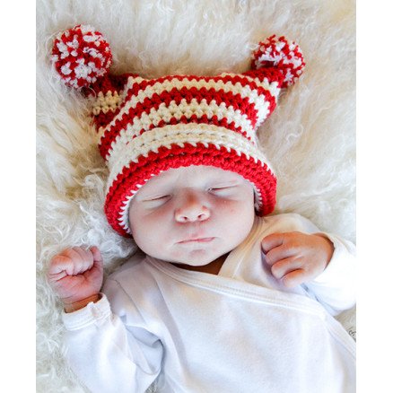 Â Tiny Elf by DROPS Design Lue Hekleoppskrift str 0 mnd 4 år