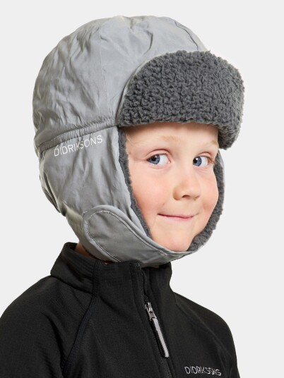 Didriksons Kids' Biggles Reflective Cap 54, Silver