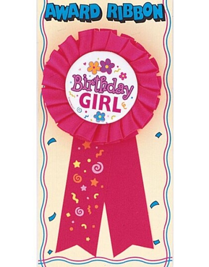 Birthday Girl Rosa Premie Rosett 14x7,5 cm