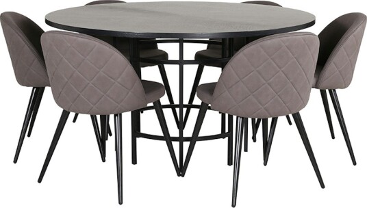 Spisegruppe furniture/fashion Copenhagen Ø140 cm med 6 Velvet Stoler