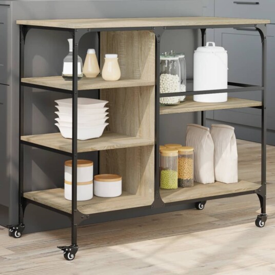 Kjøkkentralle sonoma eik 100x45x89,5 cm konstruert tre 842382