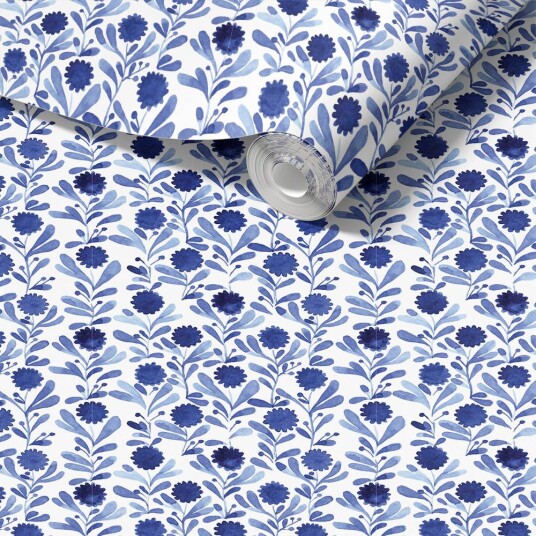 Namly Design Contact Paper Blå Blomsterdesign / Peel and Stick CPRWJKSG6