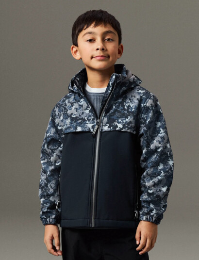 Name It Nkmalfa08 Softshell Jacket Block Aop Fo Navy 164
