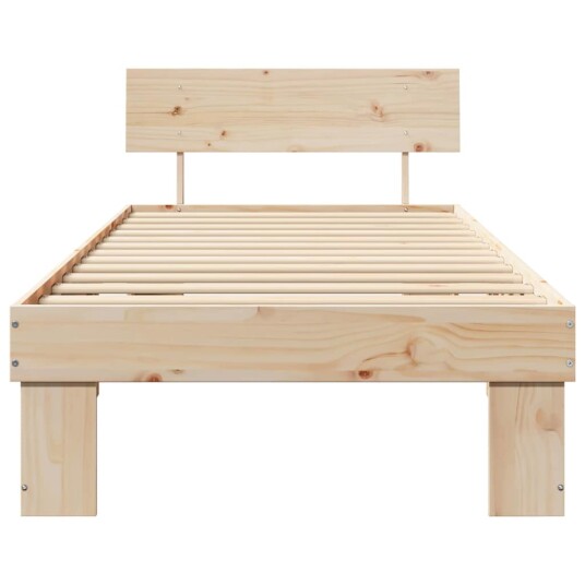  Sengestamme med hodegjerde Brun 100 x 200 cm Massiv furu tre