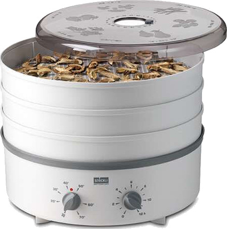 Stöckli Dōrrex Dehydrator med Timer og Plastgitterbrett - 600W Hvit