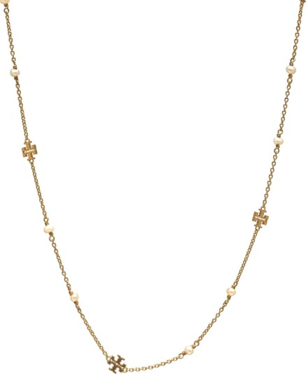 Tory Burch Delicate Moondance Pearl Necklace Gold ONE SIZE Tory Burch Delicate Moondance Pearl Necklace Gold ONE SIZE