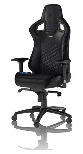 Noblechairs Epic - Stol - Ergonomisk - Armlener - Roterende - Nylon Polyuretan Skumplast Polyuretan Fauxlær - Svart Blå Noblechairs Epic - Stol - Ergonomisk - Armlener - Roterende - Nylon Polyuretan Skumplast Polyuretan Fauxlær - Svart Blå