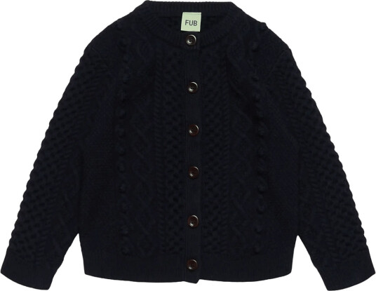 FUB Aran Cardigan   Navy   100