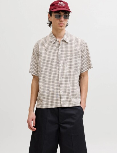 Jack & Jones Jorriviera Linen Blend Shirt Ss Ln   Multi/patterned   S