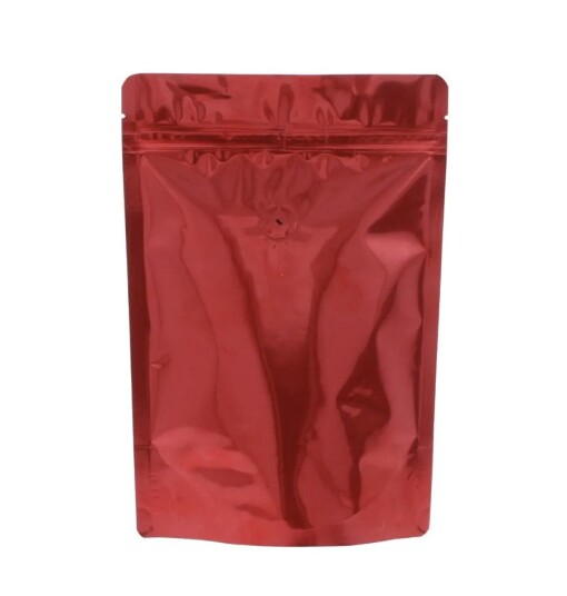 Other Brand 250g Zip Coffee Bag with Valve Shiny Red
