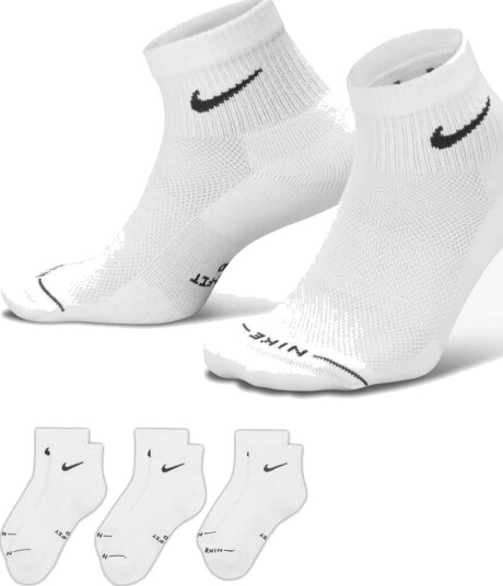Nike Everyday Ankle Socks 3 Pack Hvit M