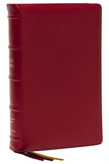 KJV, Personal Size Large Print SingleColumn Reference Bible, Premium Goatskin Leather, Red, Premier