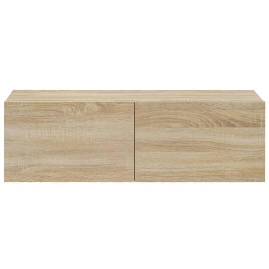 vidaXL Vegghengte TV-benker 4 stk sonoma eik 100x30x30 cm