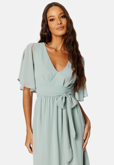 Bubbleroom Occasion Butterfly Sleeve Midi Dress Dusty green 48