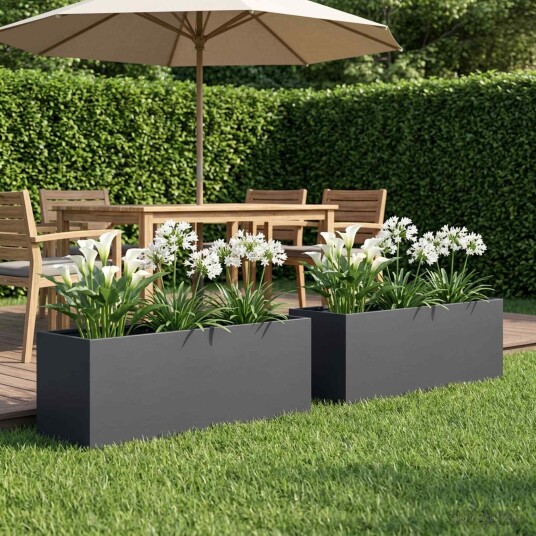 vidaXL Hageblomsterpotte 2 stk. Antrasitt 80 x 30 x 30 cm