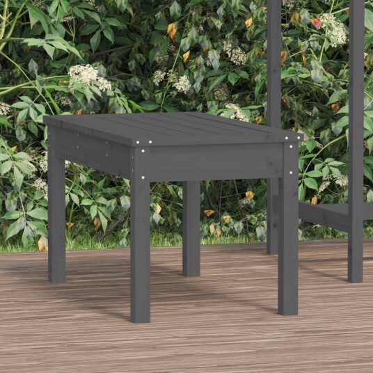 vidaXL Hagebenk grå 80x44x45 cm heltre furu vidaXL Hagebenk grå 80x44x45 cm heltre furu