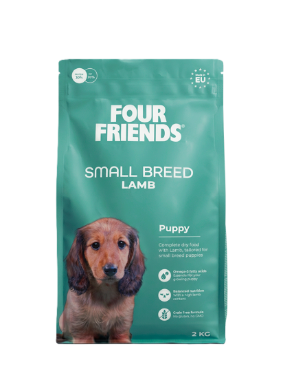 FourFriends Hundefôr for små raser valp med lam 6 kg FourFriends Hundefôr for små raser valp med lam 6 kg