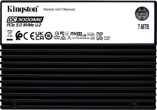 Kingston Data Center DC3000ME SSD 7.68TB PCIe 5.0 U.2 SEDC3000ME/7T6