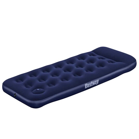 Bestway Oppblåsbar flokket luftseng med innebygd pumpe 185x76x22 cm