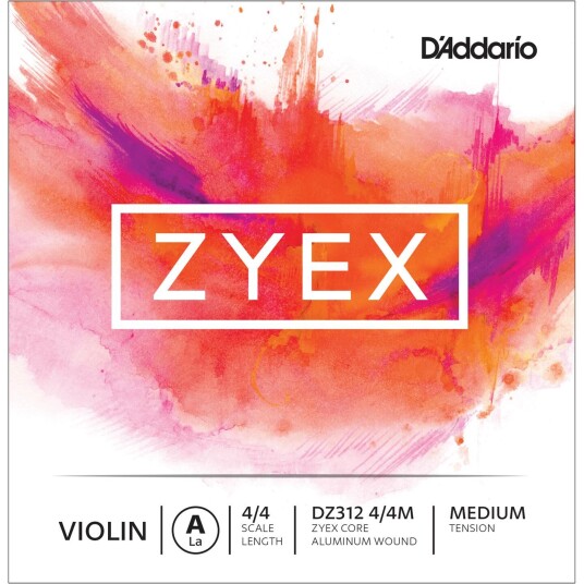 D'Addario Dz312 4/4m Violin String Zyex A-Aluminum Tension 12.5 D'Addario Dz312 4/4m Violin String Zyex A-Aluminum Tension 12.5