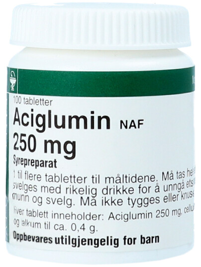 NAF Aciglumin NAF 250mg, 100 tabletter