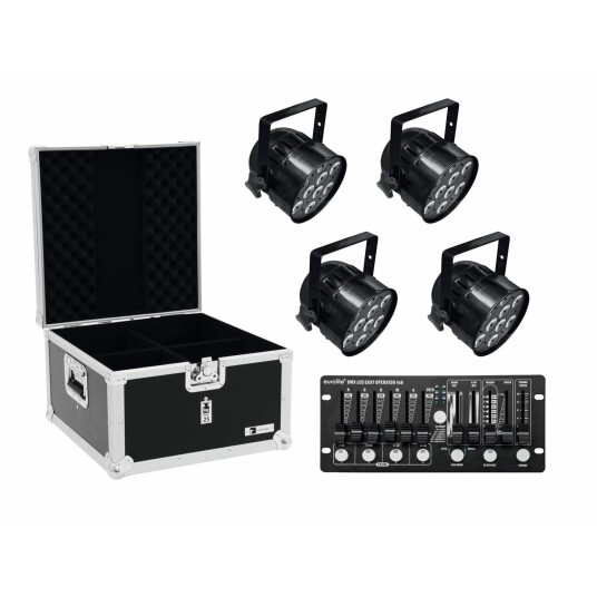 EuroLite Set 4x Led Par-56 Hcl Svart & Case & Controller