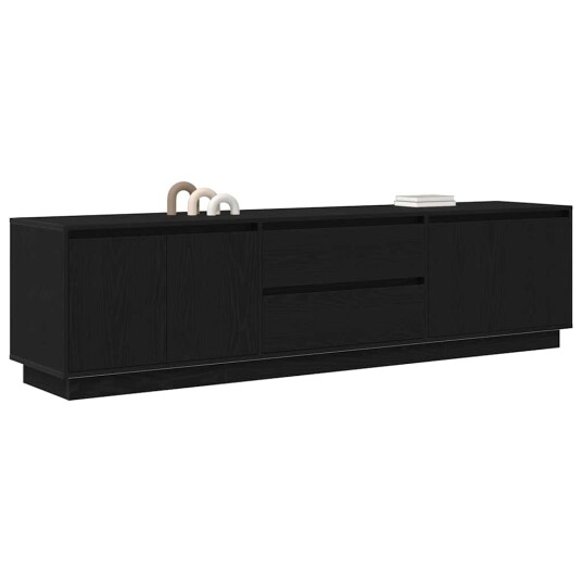 TV benk med LED lys svart eik 193,5x41x50 cm TV benk med LED lys svart eik 193,5x41x50 cm