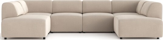 Torvasen 6 seters sofa med dobbeldivan i stoff Beige