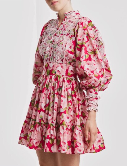 by Ti Mo Cotton Slub Mini Dress Pink L by Ti Mo Cotton Slub Mini Dress Pink L