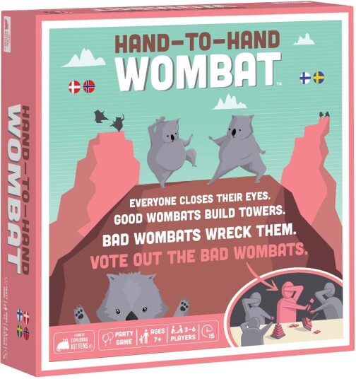 Exploding Kittens Hand to Hand Wombat Barnespill - Strategisk Tårnbygging