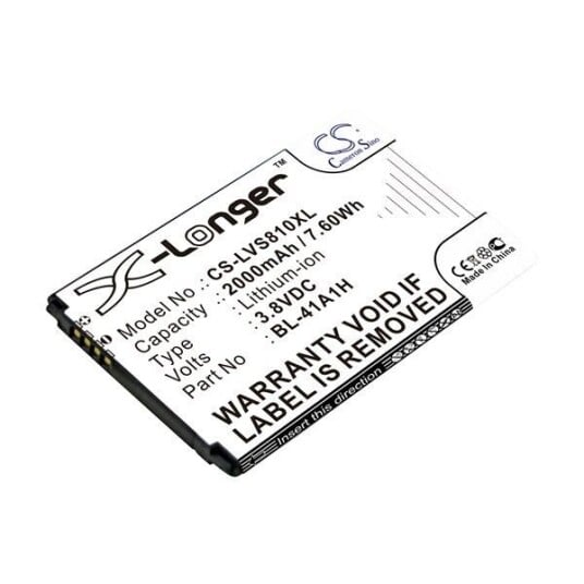 LG Optimus F60 batteri (2000 mAh 3.8 V, Sort) LG Optimus F60 batteri (2000 mAh 3.8 V, Sort)