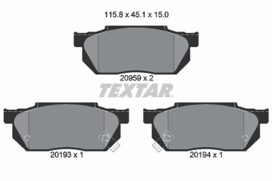 Bremseklosser TEXTAR 2095902 Bremseklosser TEXTAR 2095902