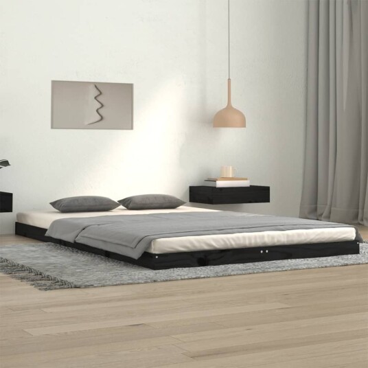 vidaXL Sengeramme svart 120x200 cm heltre furu 8720845639785