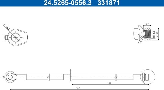 ATE 24.5265 0556.3 Bremseslange ATE 24.5265 0556.3 Bremseslange