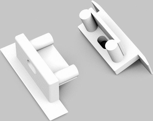 Topmet 1 stk. Endestykke BEGTIN12 GEN2 SQ   Med hull hvit