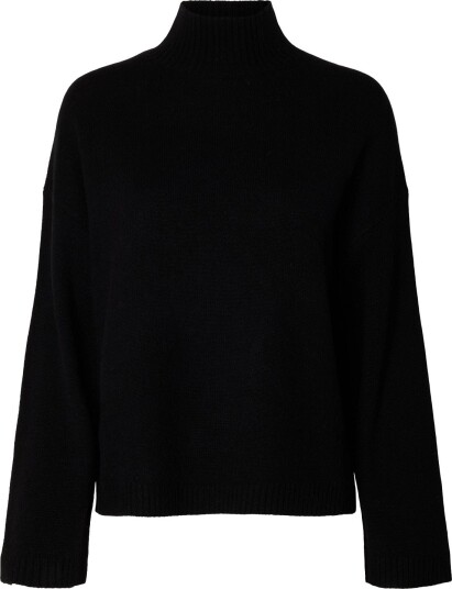 Selected Slwcille Cashmere Blend High Neck Noos BLACK M