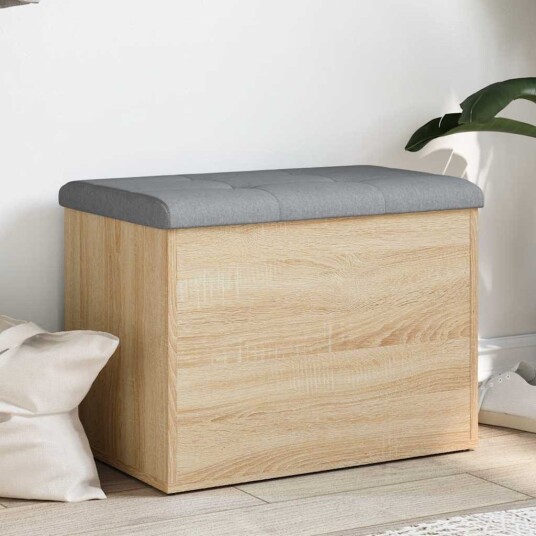 vidaXL Oppbevaringsbenk Sonoma eik 62x42x45 cm konstruert tre vidaXL Oppbevaringsbenk Sonoma eik 62x42x45 cm konstruert tre