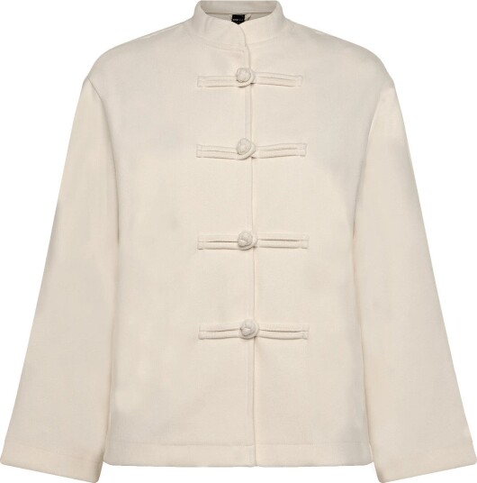 Gina Tricot Mandarin Button Jacket   Cream   XS