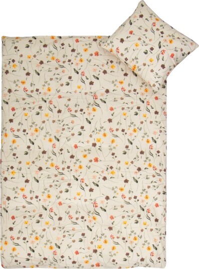 By Mats Vårblomster sengetøy 100% bomull Junior sengetøy 115x135 cm Beige med vårblomster By Mats Vårblomster sengetøy 100% bomull Junior sengetøy 115x135 cm Beige med vårblomster