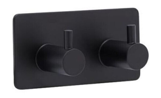 BESLAG DESIGN BASE 220 WALL HOOK MATTE BLACK 2 HOOKS 61610-21