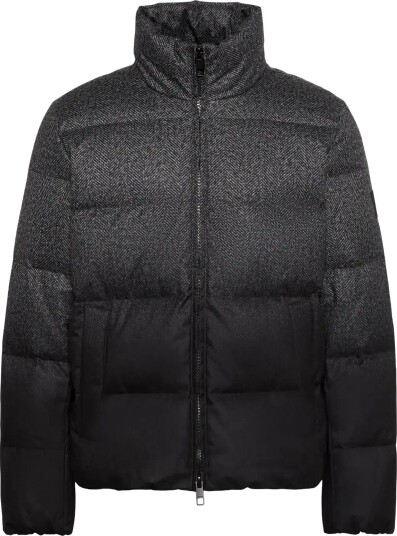 Calvin Klein Ls Rlxd Printed Herringbone Puff B85 CHARCOAL HEATHER L