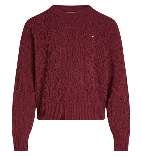 Tommy Hilfiger Genser Strikk Chenille Deep Rouge 10 år 140 Genser Lilla Rød