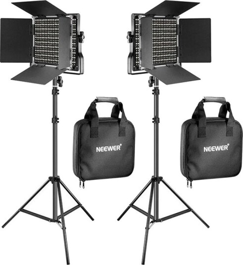 Neewer 660 Bi-Color LED Studiolampe med Stativ (Video/Foto) - 40W, 3200-5600K, 2-pack