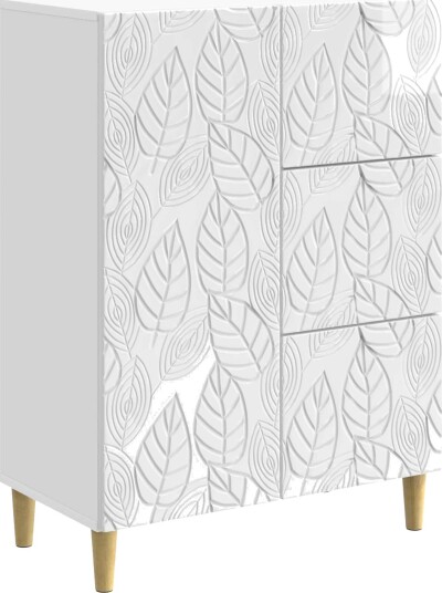 Serviesskap Høgglans hvit 66 x 34,5 x 90 cm Konstruert tre