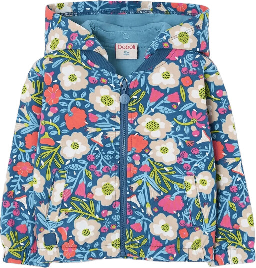 Boboli Fleece Jacket Floral For Girl Bci Blue 80 Boboli Fleece Jacket Floral For Girl Bci Blue 80