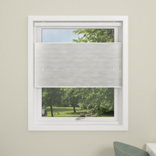DEBEL PLISSÉGARDIN TOUCH SPLIT LYSDEMPENDE HVIT 80X160