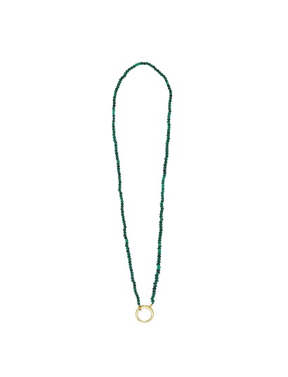 DESIGN LETTERS Gemstone Charm Lock Chain |Grön |One Size x 45